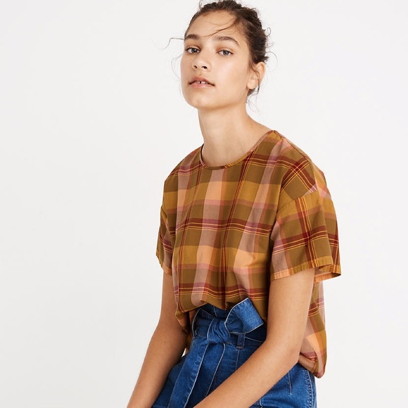 Madewell Tops - MADEWELL | Boxy Plaid Button Back Blouse Top Madewell Tops - MADEWELL | Boxy Plaid Button Back Blouse Top